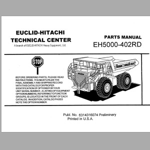 Hitachi EH5000 402RD Parts Manual 6314316074