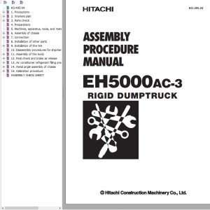 Hitachi EH5000AC-3 Assembly Procedure Manual KO-495-04