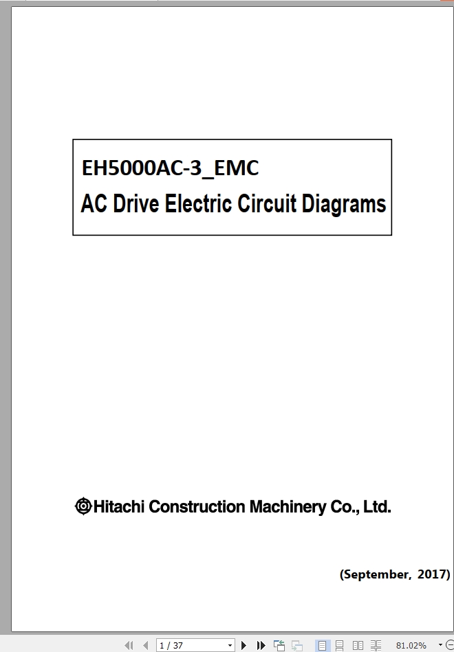 Hitachi EH5000AC-3 EMC AC Drive Electric Circuit Diagrams