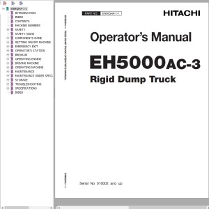 Hitachi EH5000AC-3 Operator's Manual ENMQHA-1-1