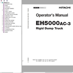 Hitachi EH5000AC-3 Operator's Manual ENMQHA-1-2