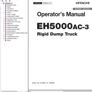 Hitachi EH5000AC-3 Operator's Manual ENMQHA-1-3