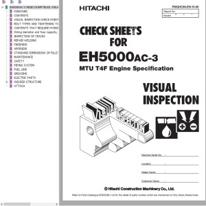 Hitachi EH5000AC-3 Visual Inspection Check Sheet PMQHC90-EN-VI-00 20220318
