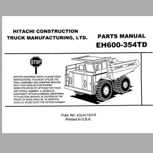 Hitachi EH600-354TD Parts Manual 6324316078