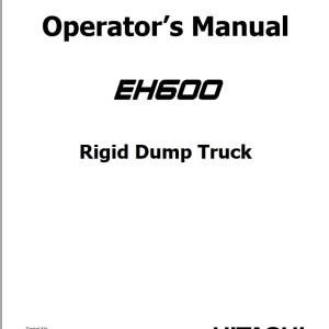 Hitachi EH600 370TD Operator's Manual EM8EF-1-2