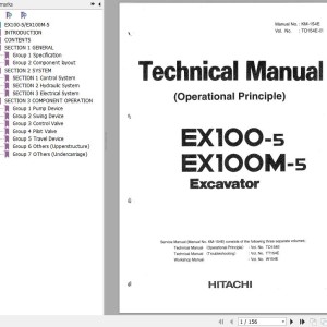 Hitachi EX100-5 EX100M-5 Technical Manual Operational Principle TO154E-01