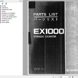 Hitachi EX1000 Parts Catalog
