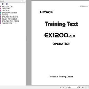 Hitachi EX1200-5C Training Text Operation TTLA-0572-EX