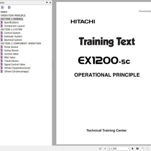 Hitachi EX1200-5C Training Text Operational Principle TTLA-0570-EX