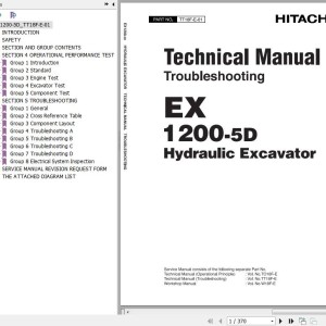 Hitachi EX1200-5D Technical Manual Troubleshooting TT18F-E-01