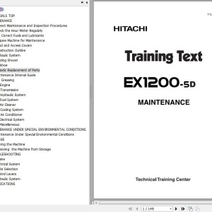 Hitachi EX1200-5D Training Text Maintenance TTLA-0733-EX