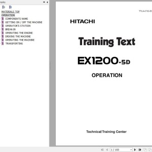 Hitachi EX1200-5D Training Text Operation TTLA-0732-EX