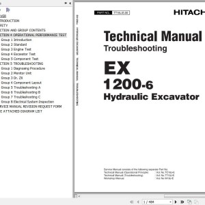 Hitachi EX1200-6 Technical Manual Troubleshooting TT18J-E-00