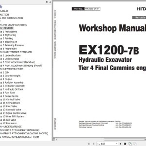 Hitachi EX1200-7B T4F Cummins Workshop Manual WKAB90-EN-01