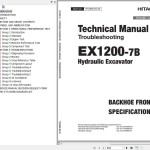 Hitachi EX1200-7B Backhoe Front Technical Manual Troubleshooting TTKAB90-EN-00