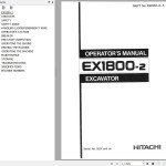 Hitachi EX1800-2 Operator's Manual