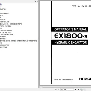 Hitachi EX1800-3 Operator's Manual