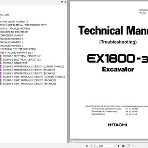 Hitachi EX1800-3 Technical Manual Troubleshooting TT144E-01