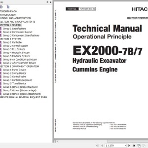Hitachi EX2000-7 EX2000-7B Cummins Engine Technical Manual Operational Principle TOKDB90-EN-00
