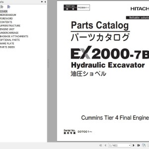Hitachi EX2000-7B T4F Cummins Parts Catalog PKDB90-1-1