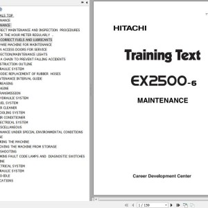 Hitachi EX2500-6 Training Text Maintenance TTLA-0747-EX