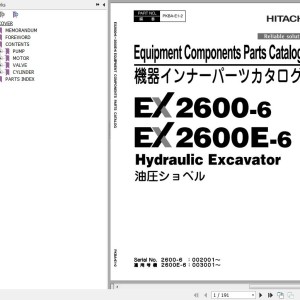 Hitachi EX2600-6 EX2600E-6 Parts Catalog