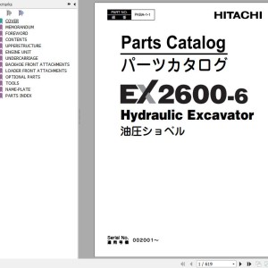 Hitachi EX2600-6 EX2600E-6 EX2600-6C Parts Catalog