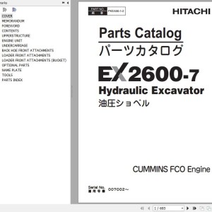 Hitachi EX2600-7 Cummins FCO Parts Catalog PKEA90-1-2