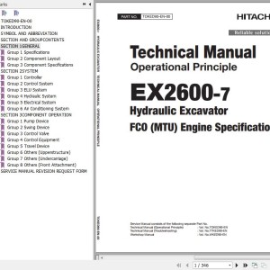 Hitachi EX2600-7 MTU FCO Technical Manual Operational Principle TOKED90-EN-00