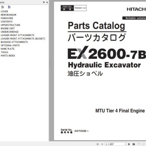 Hitachi EX2600-7B MTU T4F Parts Catalog PKEE91-1-2