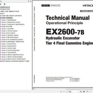 Hitachi EX2600-7B T4F Cummins Technical Manual Operational Principle TOKEB90-EN-00