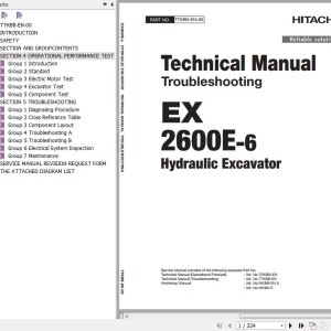 Hitachi EX2600E-6 Technical Manual Troubleshooting TTKBB-EN-00