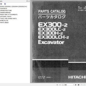 Hitachi EX300-2 To EX300LCH-2 Parts Catalog