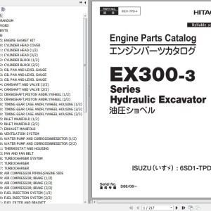 Hitachi EX300-3 Series Isuzu Engine Parts Catalog 6SD1-TPD-4