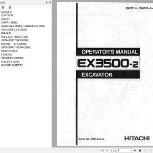 Hitachi EX3500-2 Operator's Manual