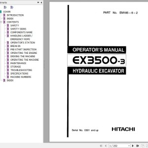 Hitachi EX3500-3 Operator's Manual