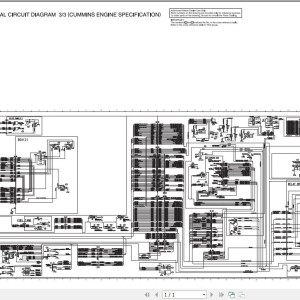 Hitachi EX3600-5 Cummins Engine Electrical & Hydraulic Circuit Diagram TT18D-E-00