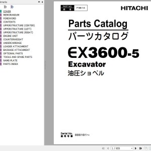 Hitachi EX3600-5 Parts Catalog