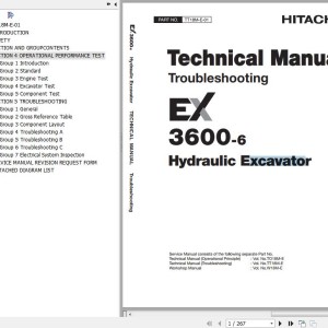 Hitachi EX3600-6 Technical Manual Troubleshooting TT18M-E-01