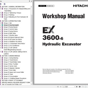Hitachi EX3600-6 Workshop Manual W18M-E-00