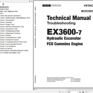 Hitachi EX3600-7 FCO Cummins Technical Manual Troubleshooting TTKFA90-EN-00
