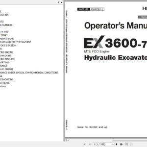 Hitachi EX3600-7 MTU FCO Operator's Manual ENMKFD-1-1