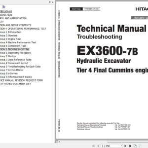 Hitachi EX3600-7B T4F Cummins Technical Manual Troubleshooting TTKFB91-EN-00
