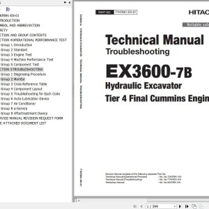 Hitachi EX3600-7B T4F Cummins Technical Manual Troubleshooting TTKFB91-EN-01