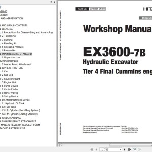 Hitachi EX3600-7B T4F Cummins Workshop Manual WKFB91-EN-00