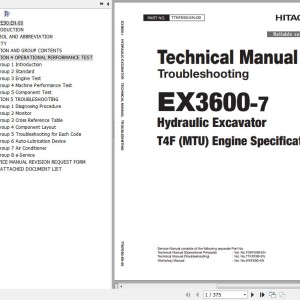 Hitachi EX3600-7B T4F MTU Technical Manual Troubleshooting TTKFE90-EN-00
