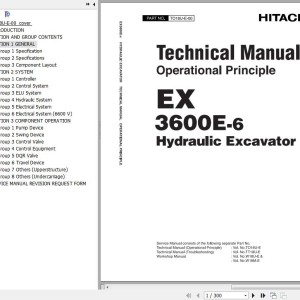Hitachi EX3600E-6 Technical Manual Operational Principle TO18U-E-00