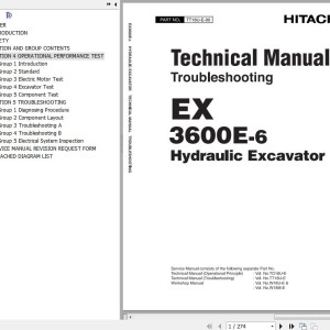Hitachi EX3600E-6 Technical Manual Troubleshooting TT18U-E-00