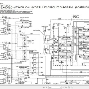 Hitachi EX400-5 To EX450LC-5 Electrical & Hydraulic Circuit Diagram TT166E-01