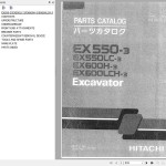 Hitachi EX550-3 To EX600LCH-3 Parts Catalog